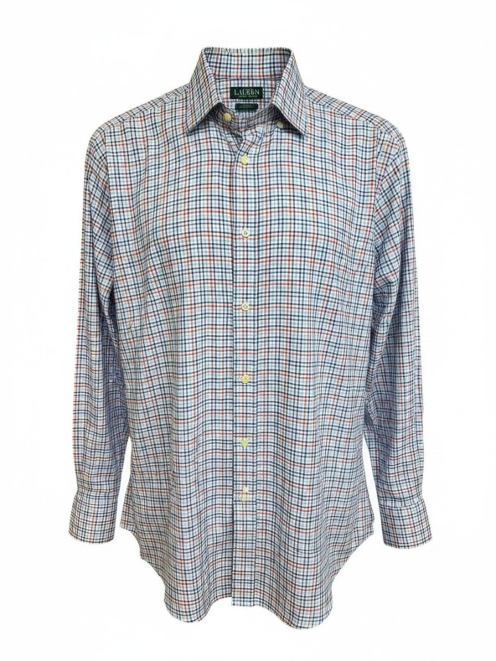 Lauren Ralph Lauren Tall Fit Blue Red Check Supima Cotton Dress Shirt